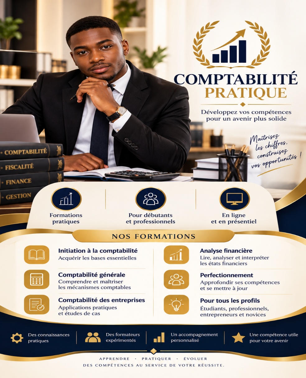 Affiche des formations pratiques en comptabilité du Cabinet 119